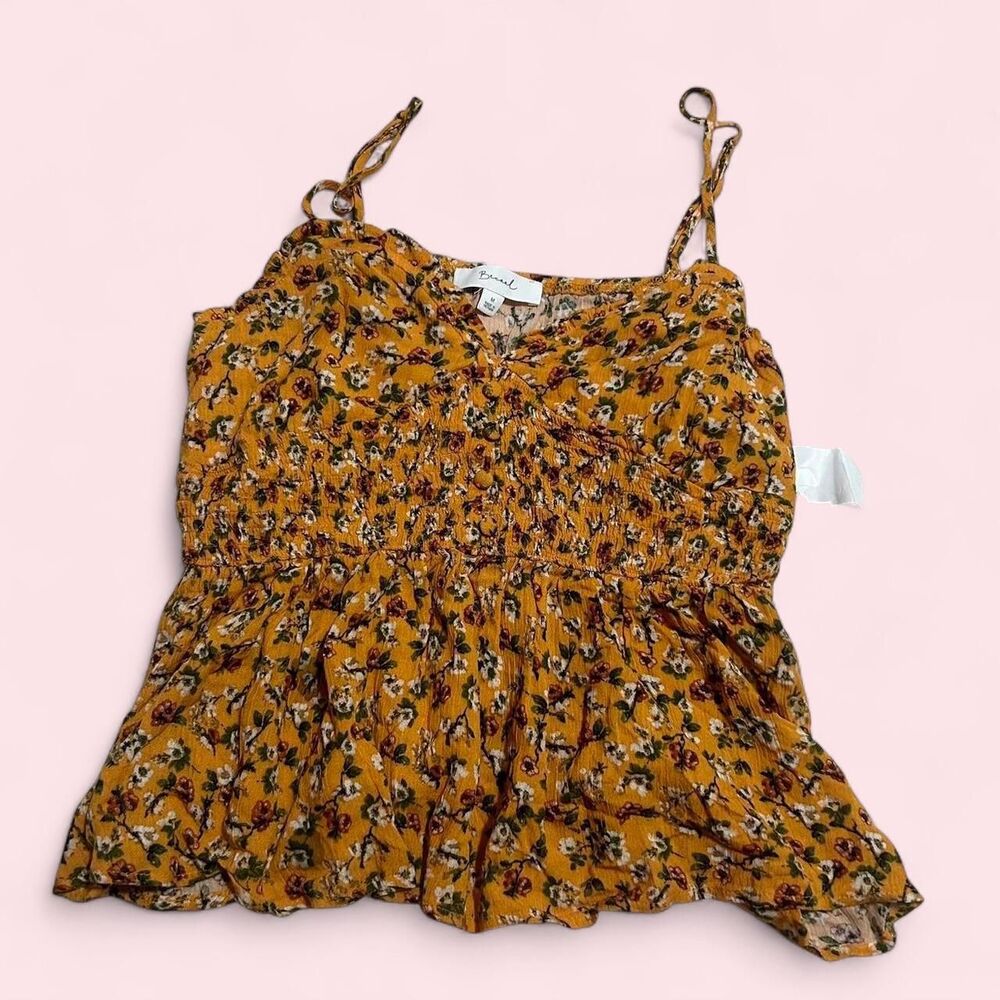 Mustard yellow floral blouse